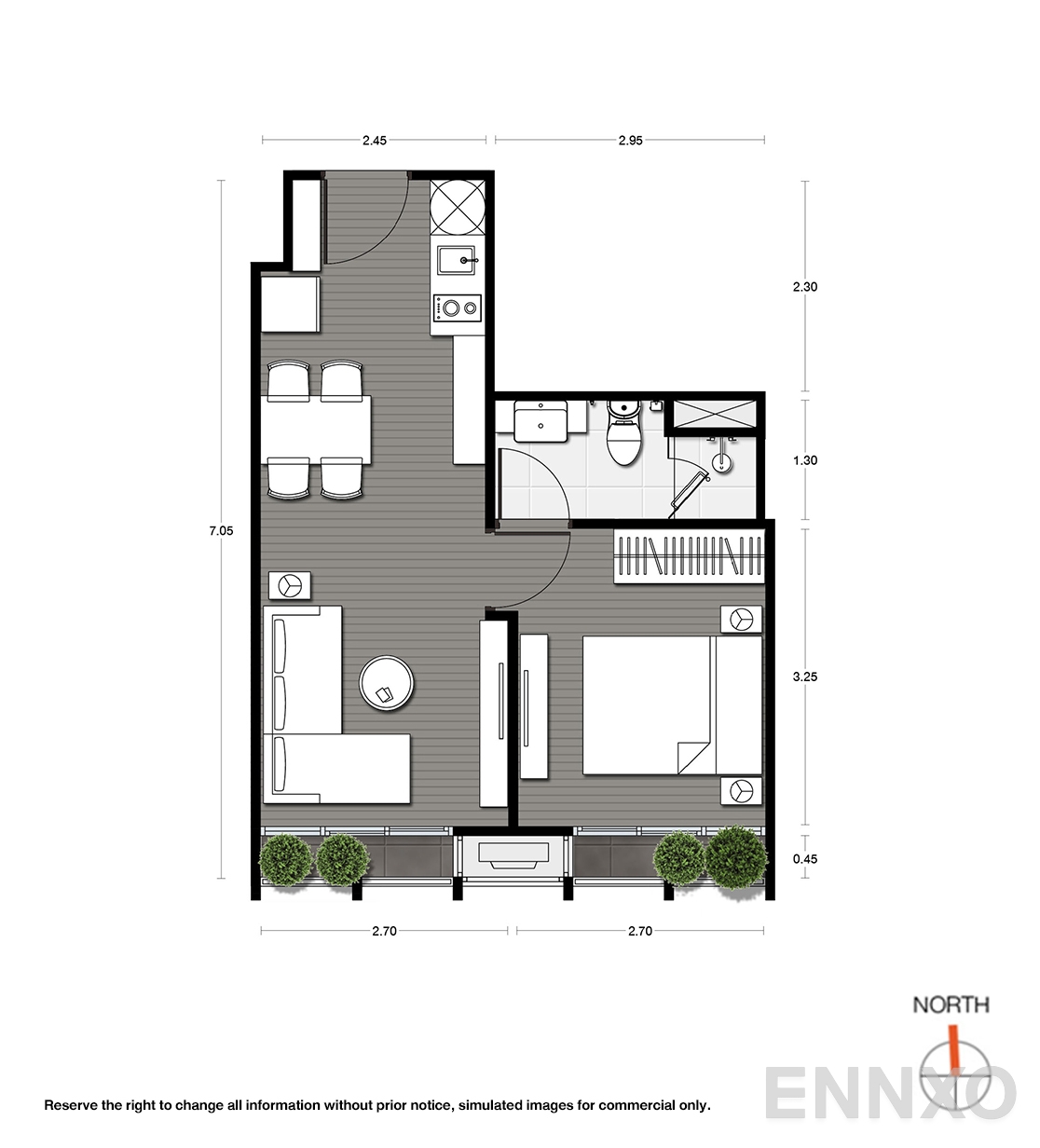 รูปแปลนห้อง A14 ของโครงการ โนเบิล อราวน์ เทอร์ตี้ทรี