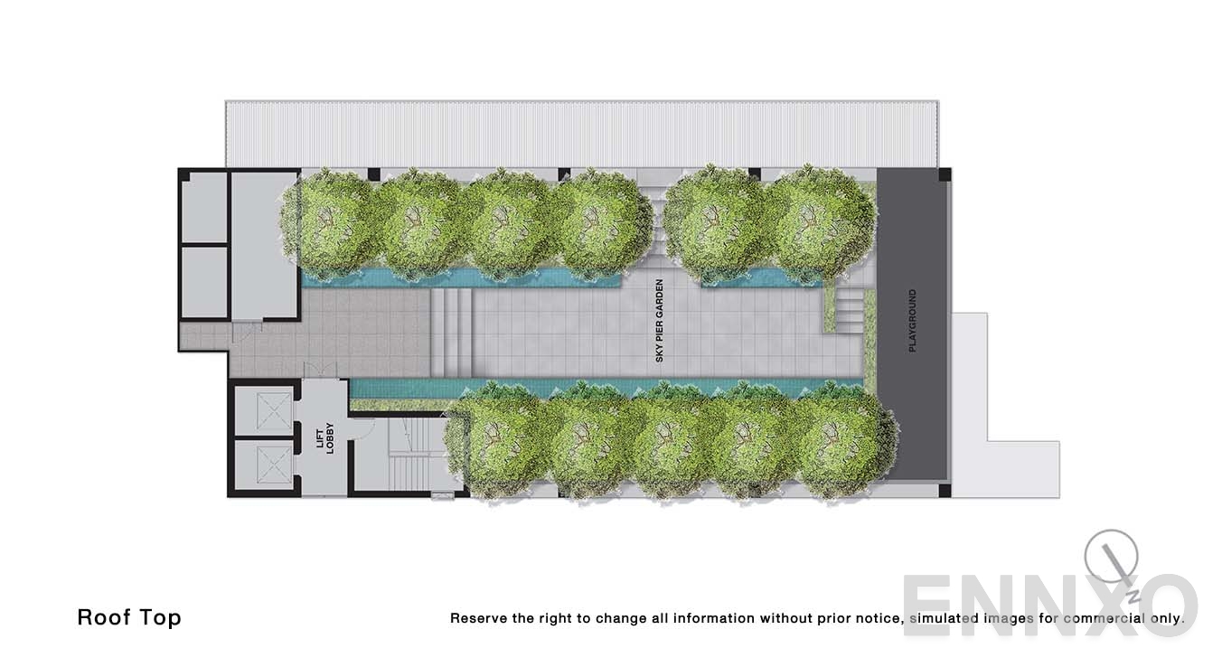 แปลนชั้น Roof Top ของโครงการ Noble Around Ari