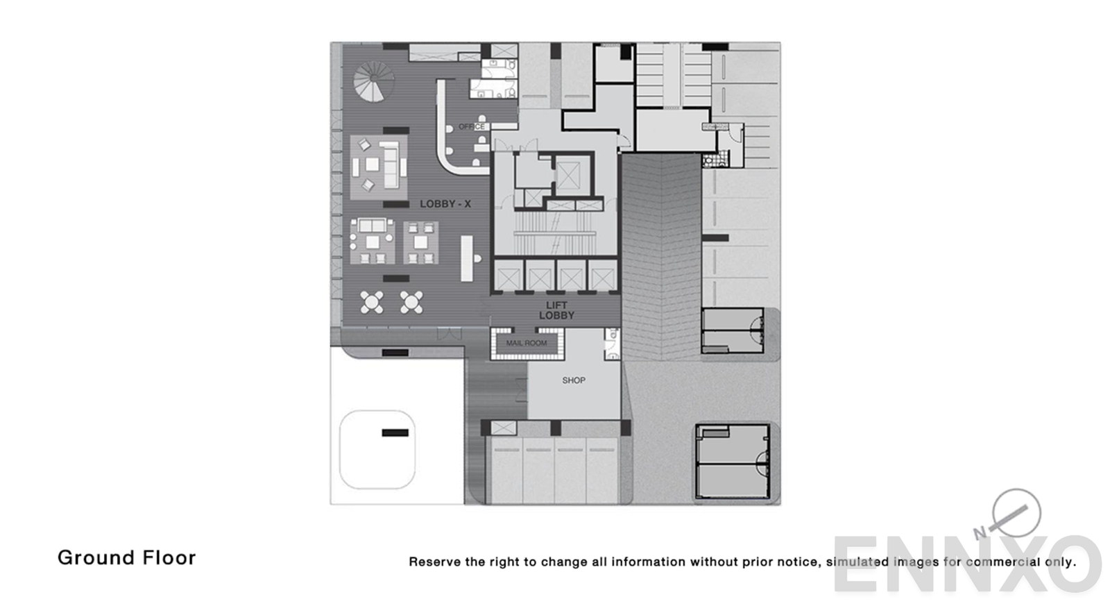 แปลนชั้น Ground Floor ของโครงการ Noble Around Ari