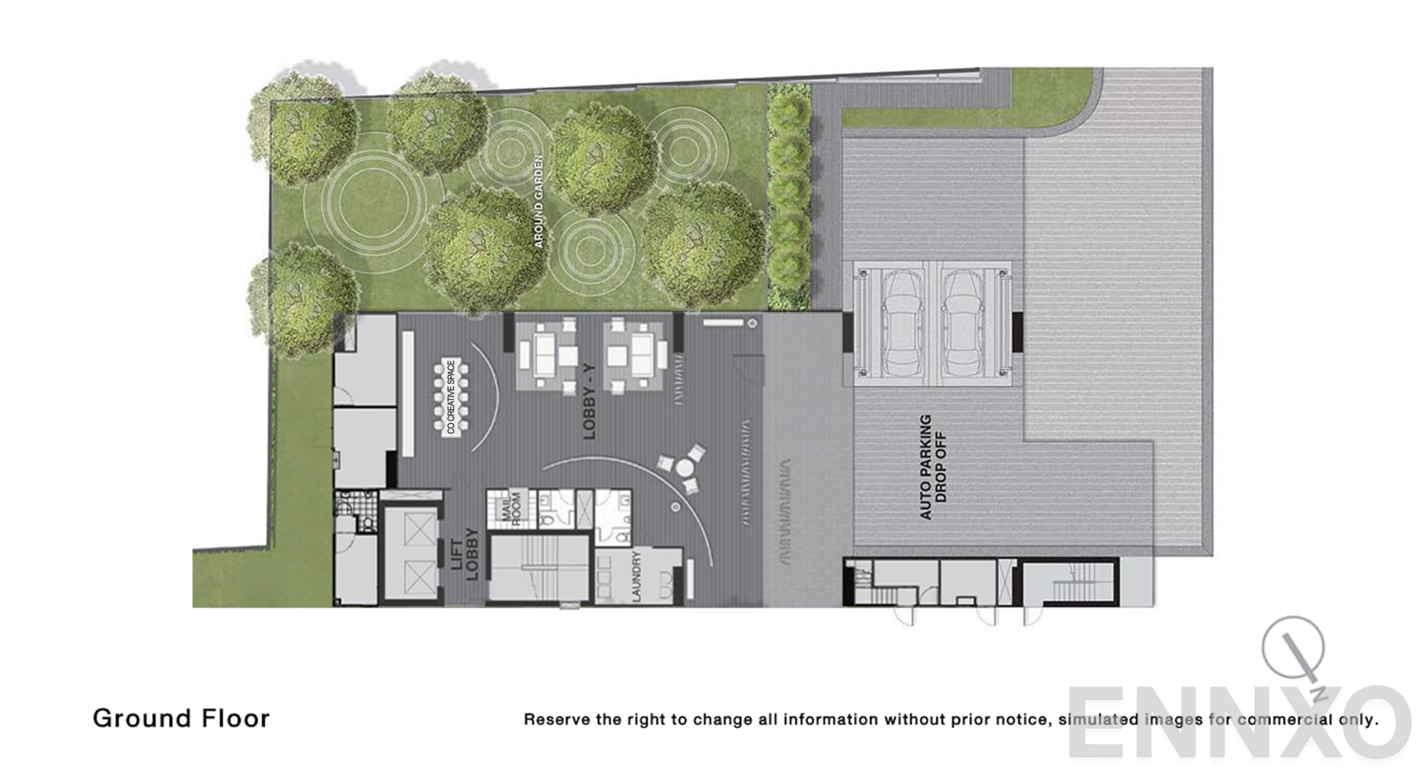 แปลนชั้น Ground Floor ของโครงการ Noble Around Ari