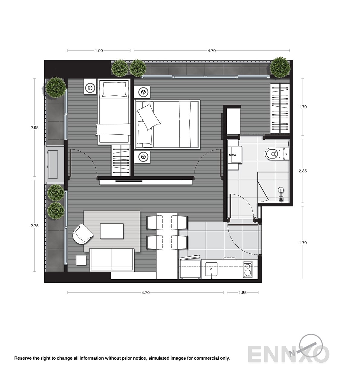 รูปแปลนห้อง B01 ของโครงการ Noble Around Ari