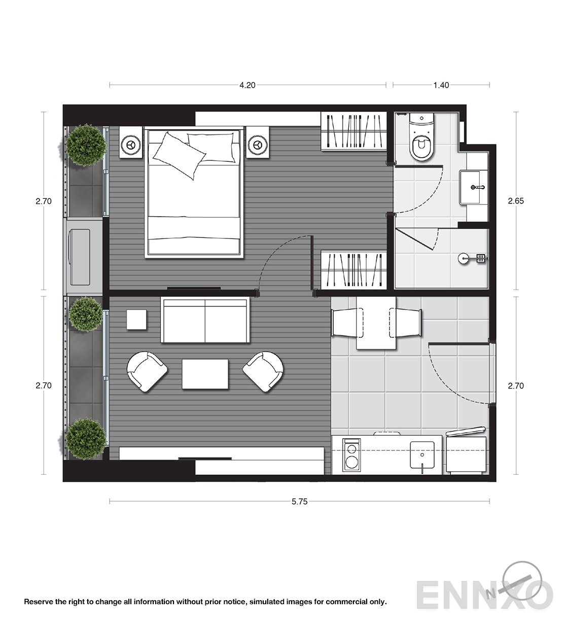 รูปแปลนห้อง A12X ของโครงการ Noble Around Ari