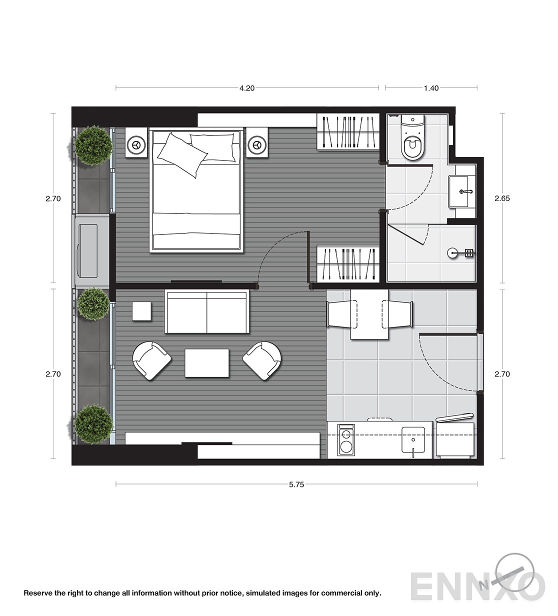 รูปแปลนห้อง A15 ของโครงการ Noble Around Ari
