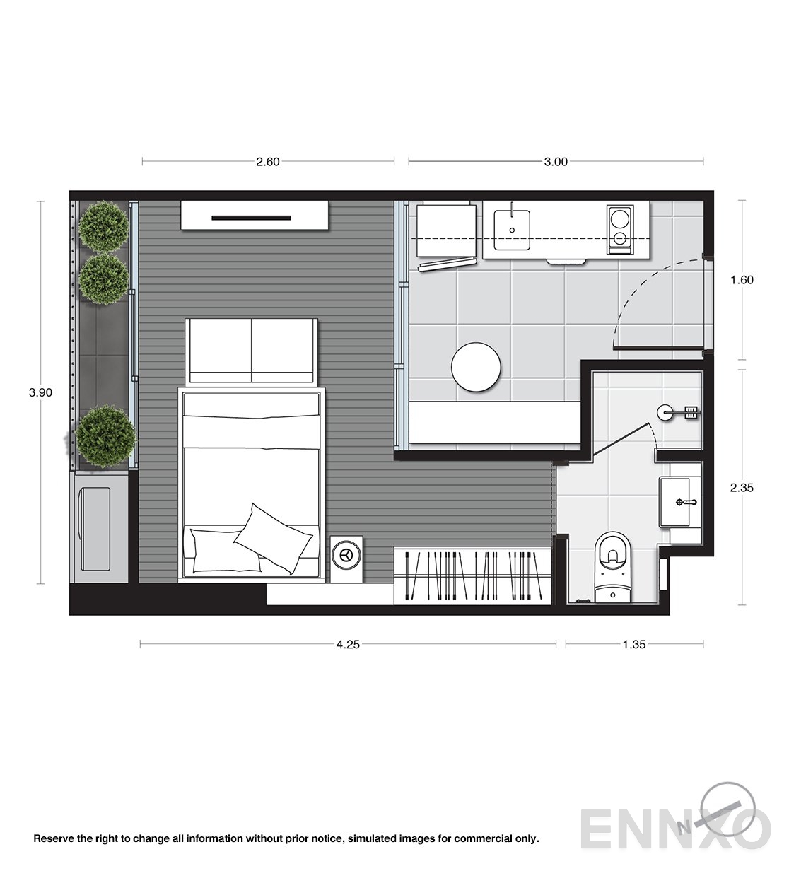 รูปแปลนห้อง A12X ของโครงการ Noble Around Ari