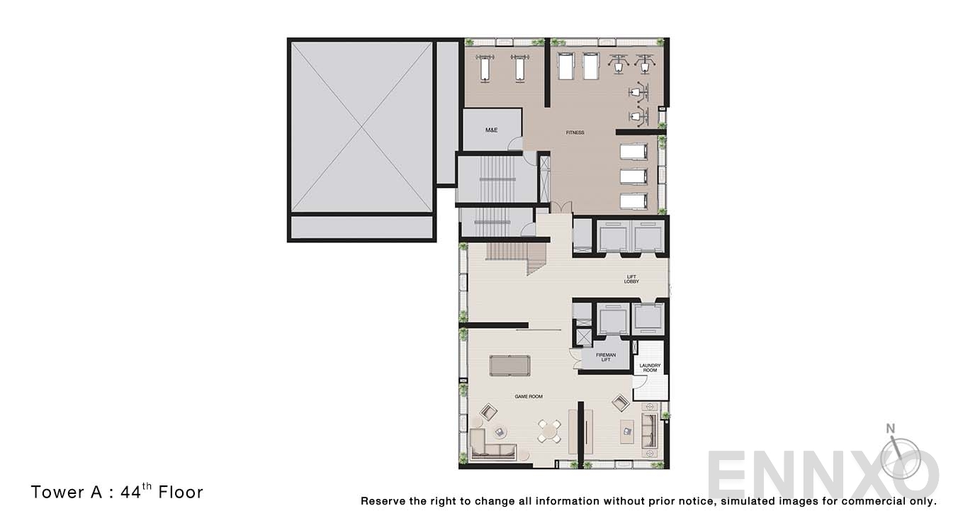 แปลนชั้น 44 Floor ของโครงการ โนเบิล บี19