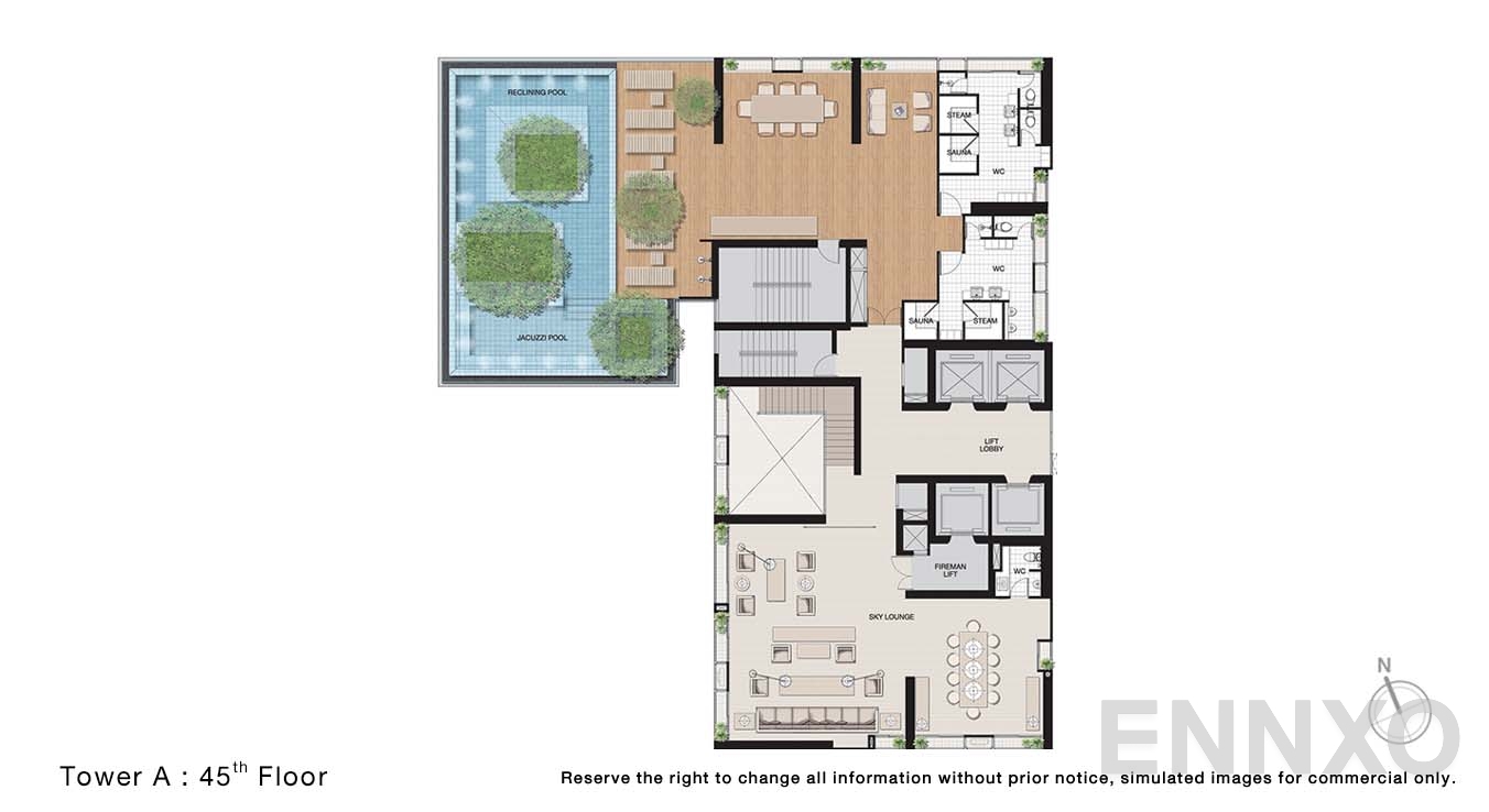 แปลนชั้น 45 Floor ของโครงการ โนเบิล บี19