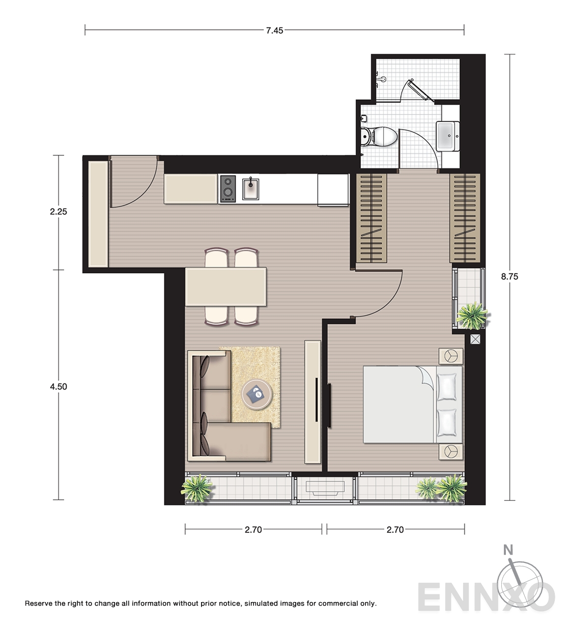 รูปแปลนห้อง A1 ของโครงการ โนเบิล บี19