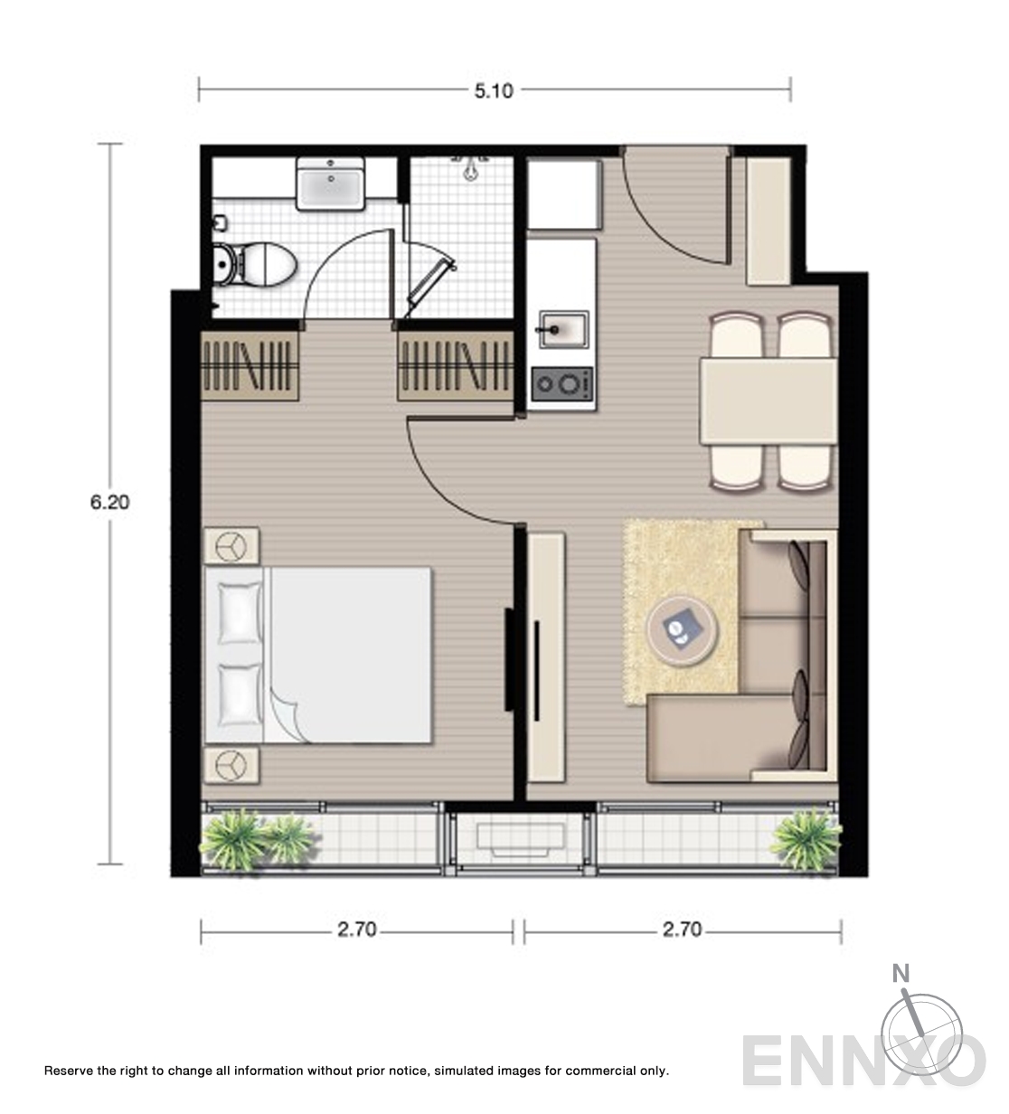 รูปแปลนห้อง A1 ของโครงการ โนเบิล บี19