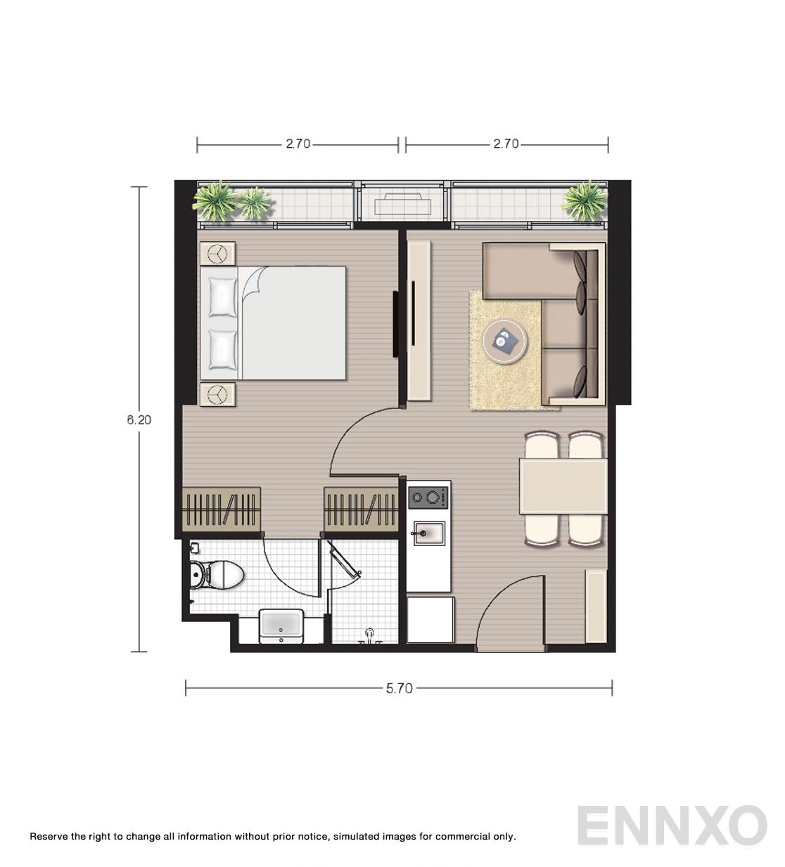 รูปแปลนห้อง A6 ของโครงการ โนเบิล บี19