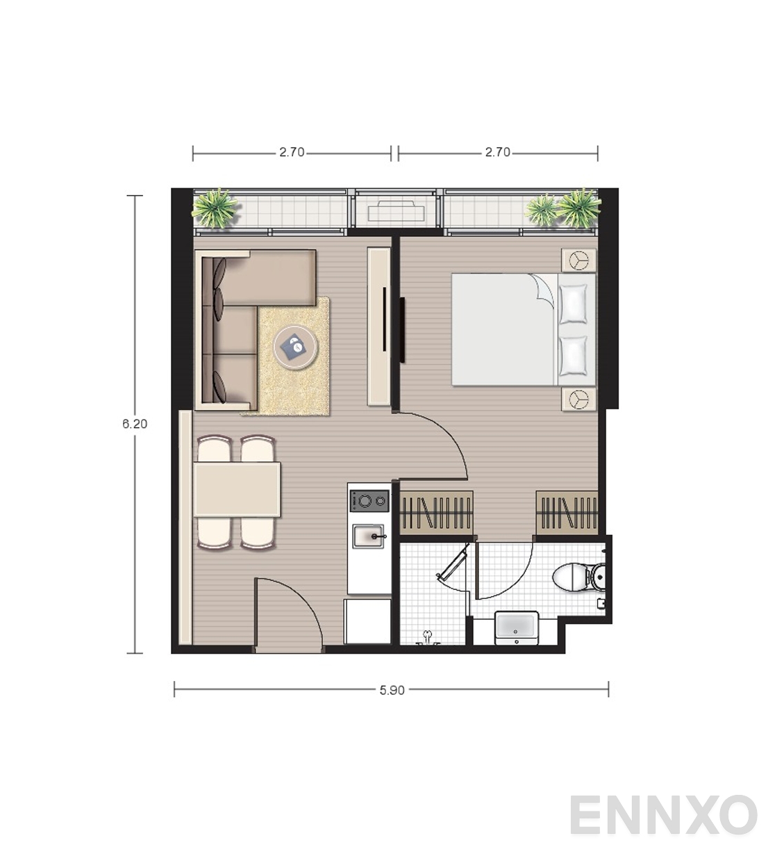 รูปแปลนห้อง A7 ของโครงการ โนเบิล บี19