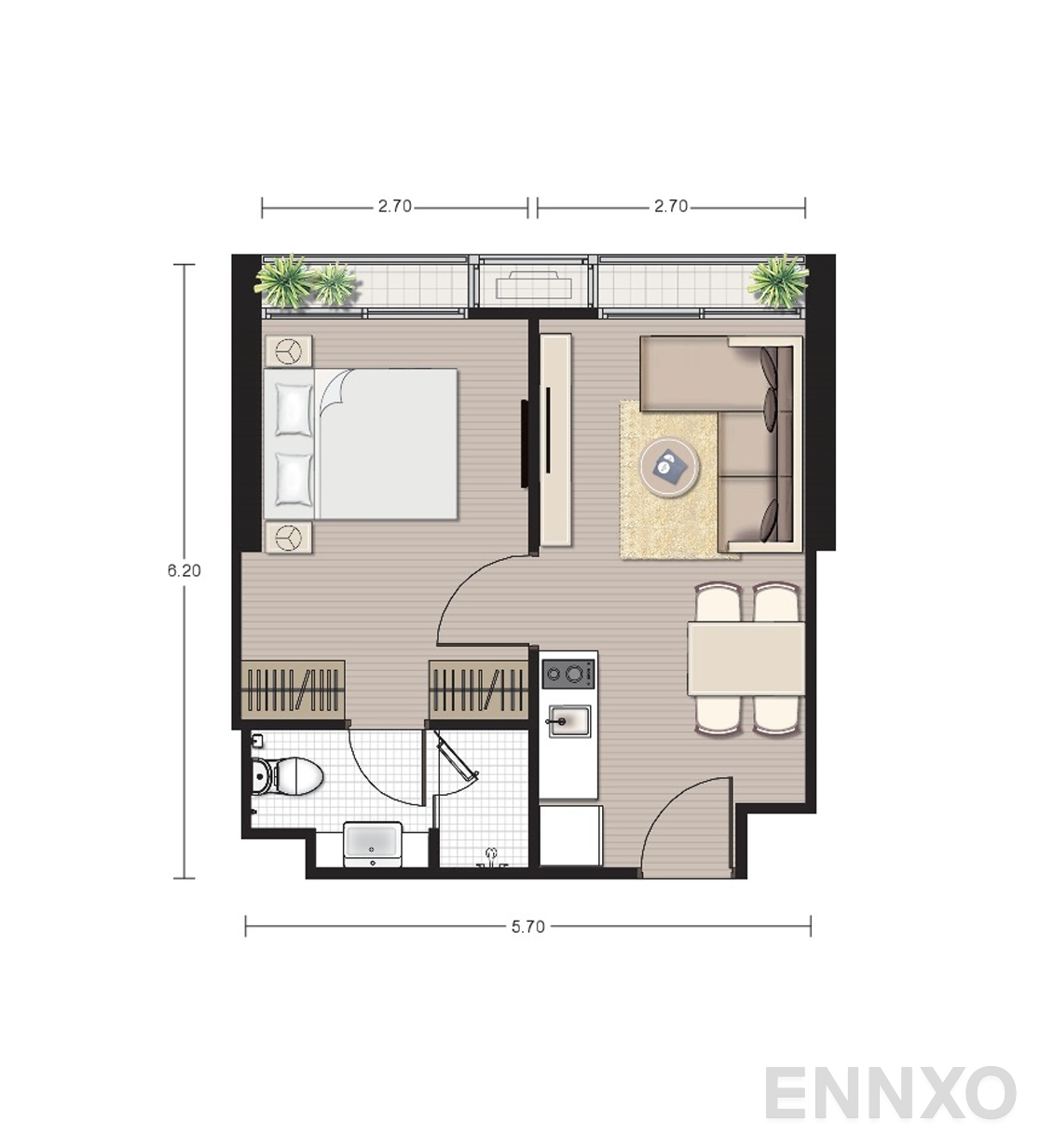 รูปแปลนห้อง A8 ของโครงการ โนเบิล บี19