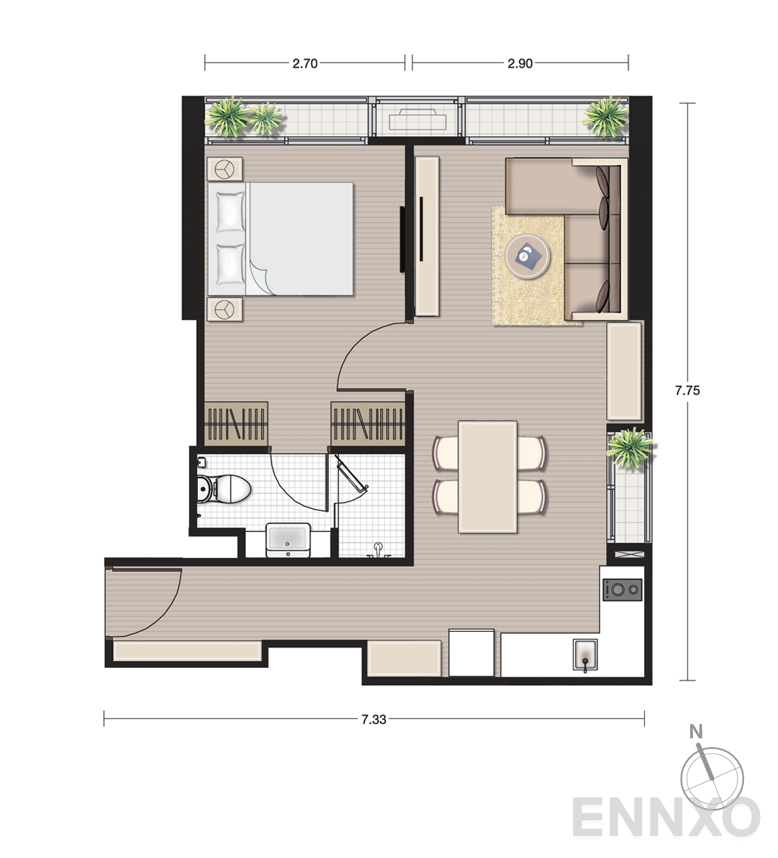 รูปแปลนห้อง A10 ของโครงการ โนเบิล บี19