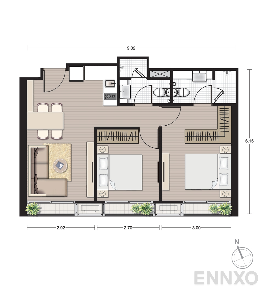 รูปแปลนห้อง B11 ของโครงการ โนเบิล บี19
