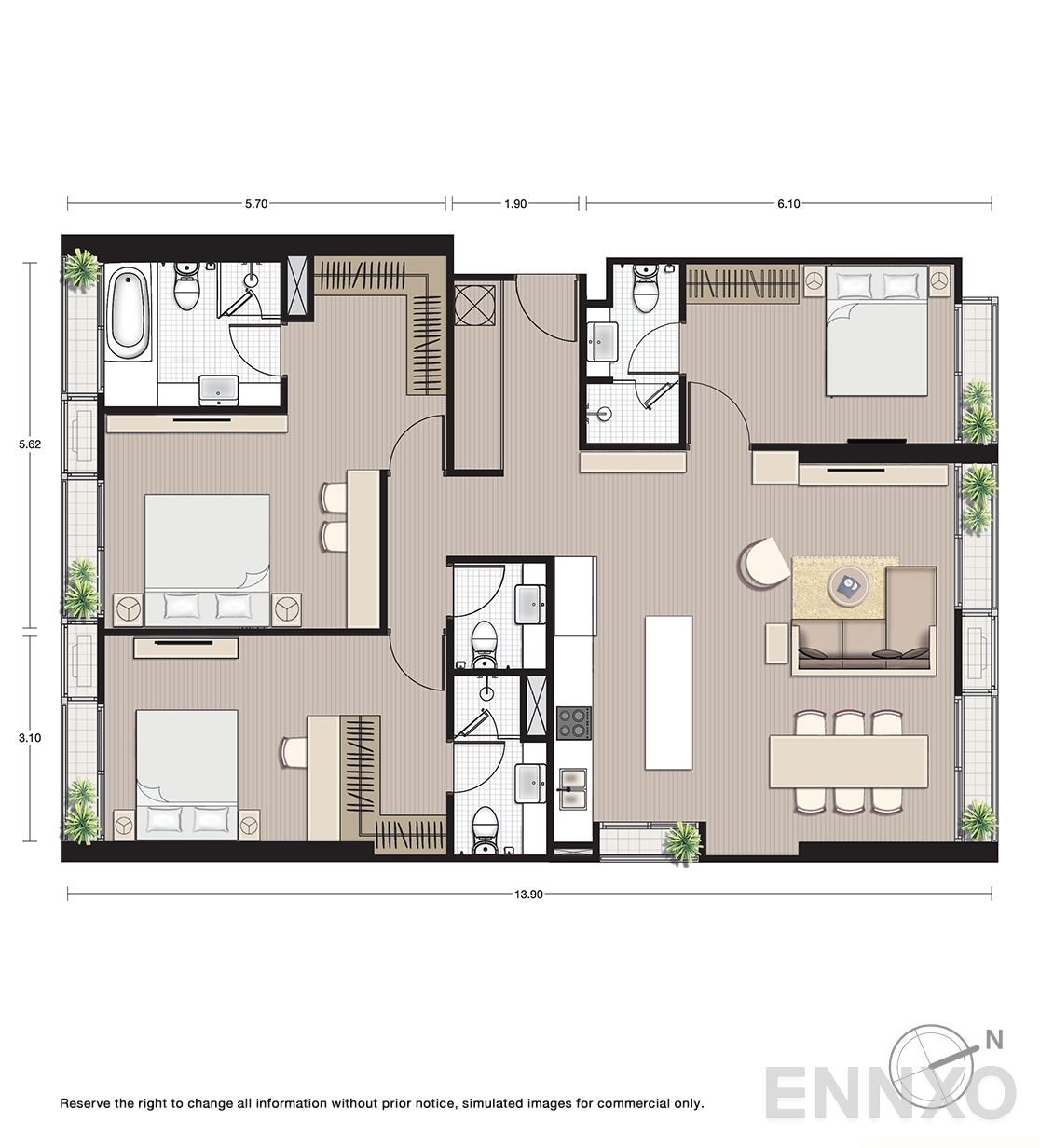 รูปแปลนห้อง P2 ของโครงการ โนเบิล บี19