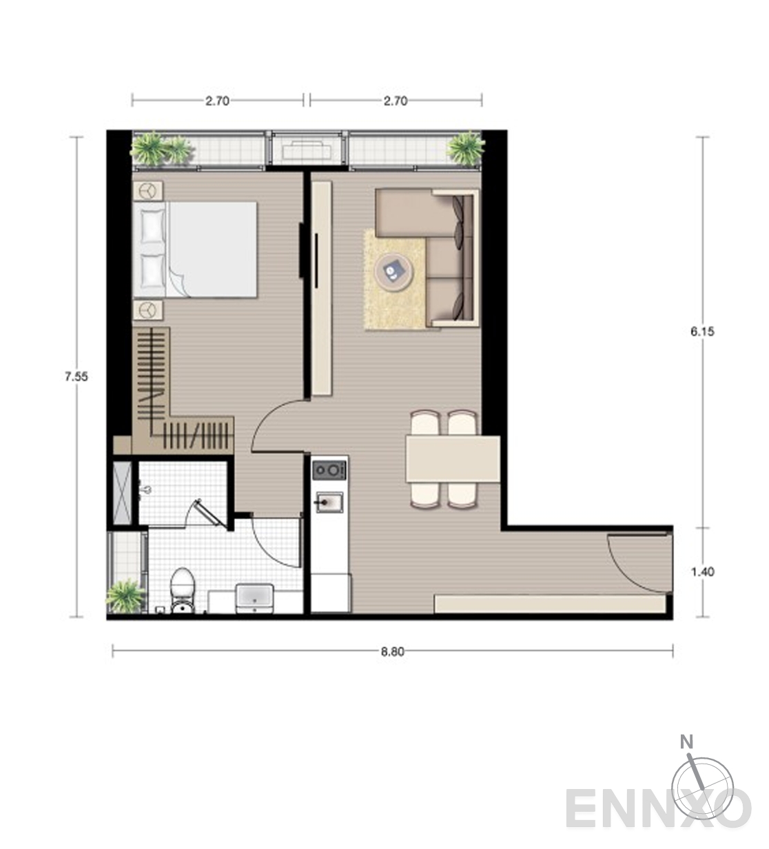 รูปแปลนห้อง A5 ของโครงการ โนเบิล บี19
