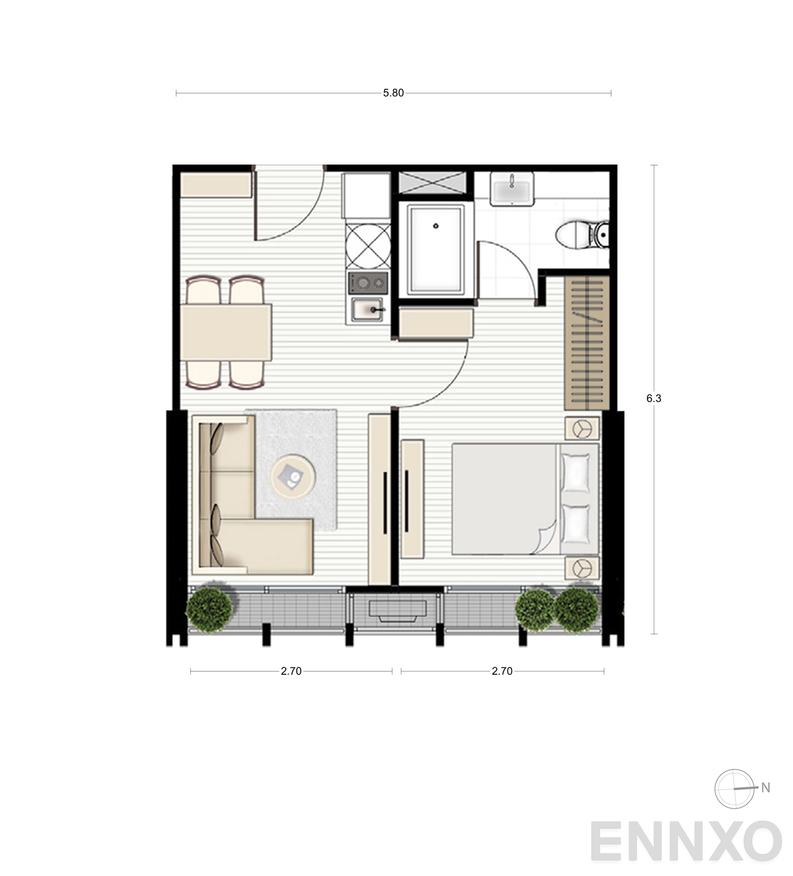 รูปแปลนห้อง A10 ของโครงการ Noble BE33
