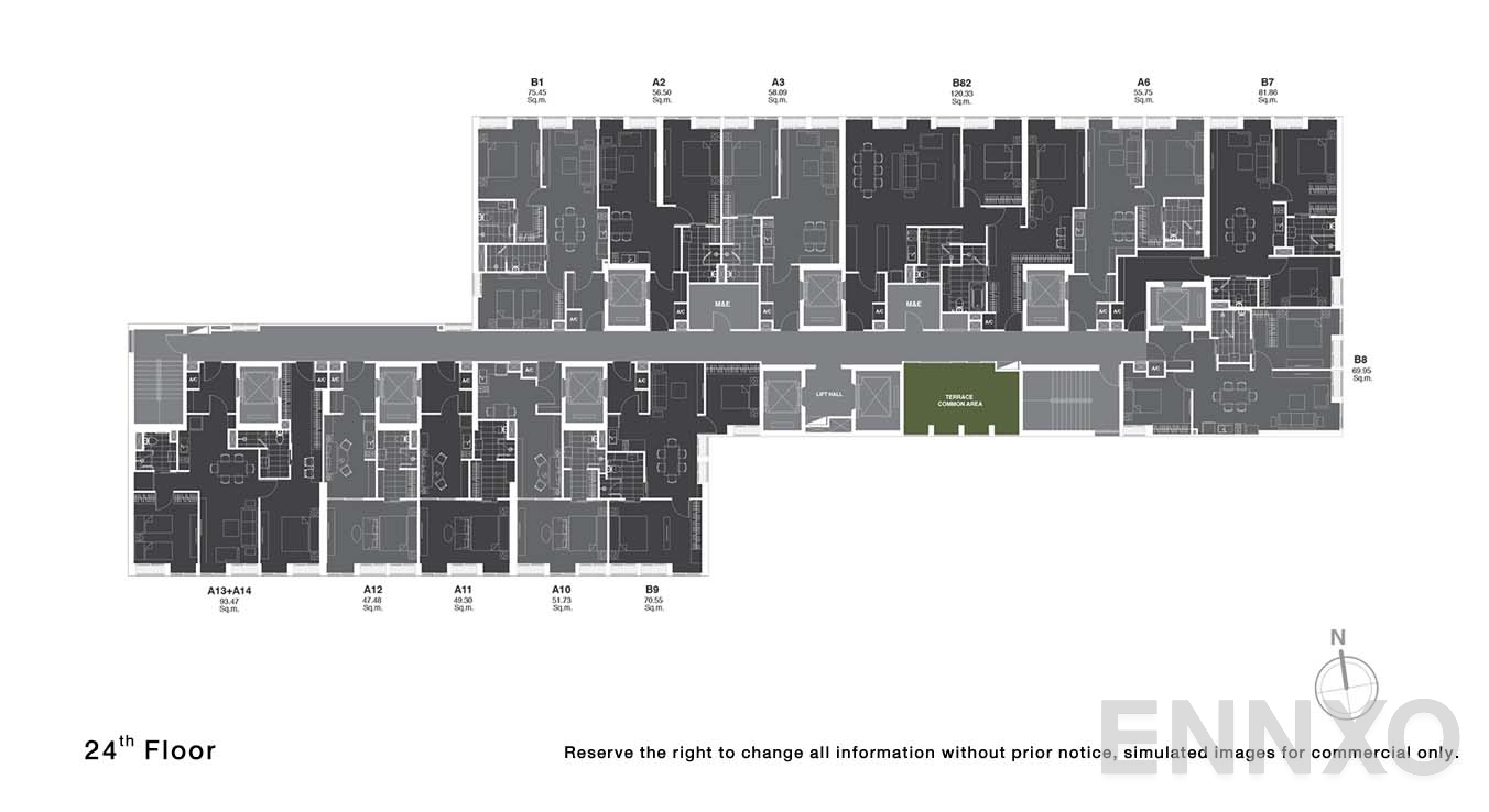 แปลนชั้น 24 ของโครงการ โนเบิล เพลินจิต