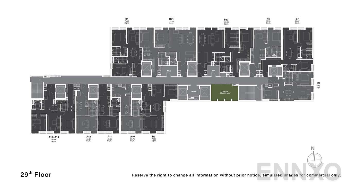 แปลนชั้น 29 ของโครงการ โนเบิล เพลินจิต