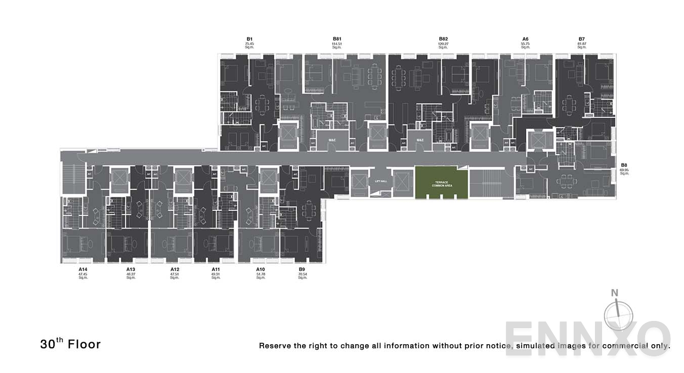 แปลนชั้น 30 ของโครงการ โนเบิล เพลินจิต