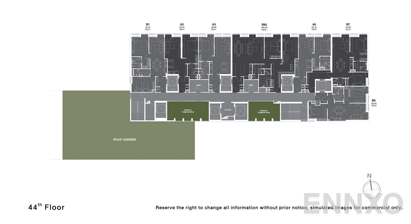แปลนชั้น 44 ของโครงการ โนเบิล เพลินจิต