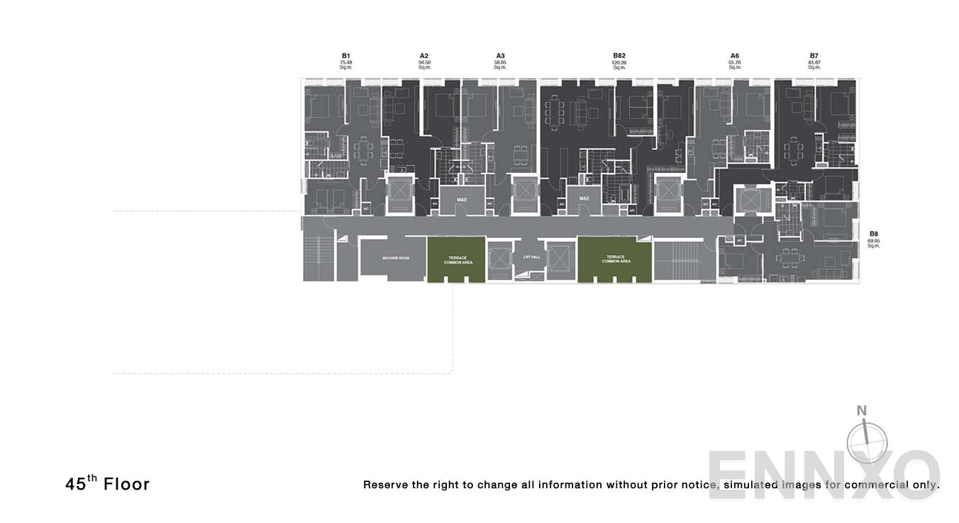 แปลนชั้น 45 ของโครงการ โนเบิล เพลินจิต