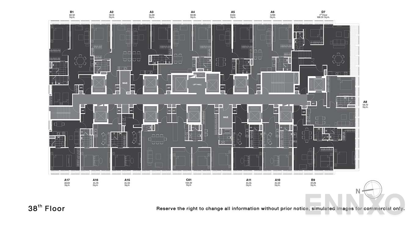 แปลนชั้น 38 ของโครงการ โนเบิล เพลินจิต