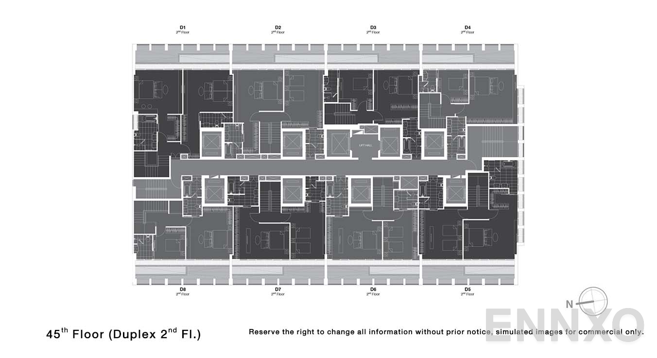 แปลนชั้น 45 Duplex 2 Fl ของโครงการ โนเบิล เพลินจิต