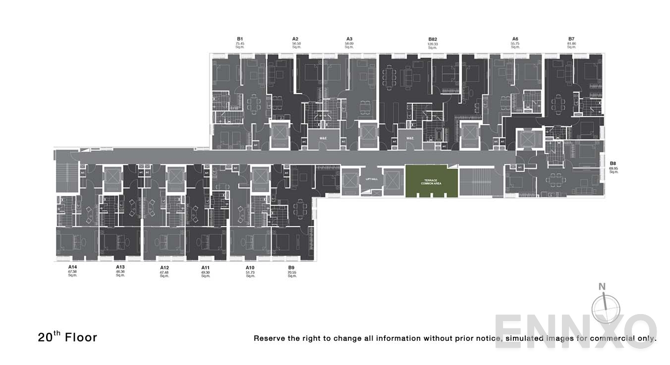 แปลนชั้น 20 ของโครงการ โนเบิล เพลินจิต
