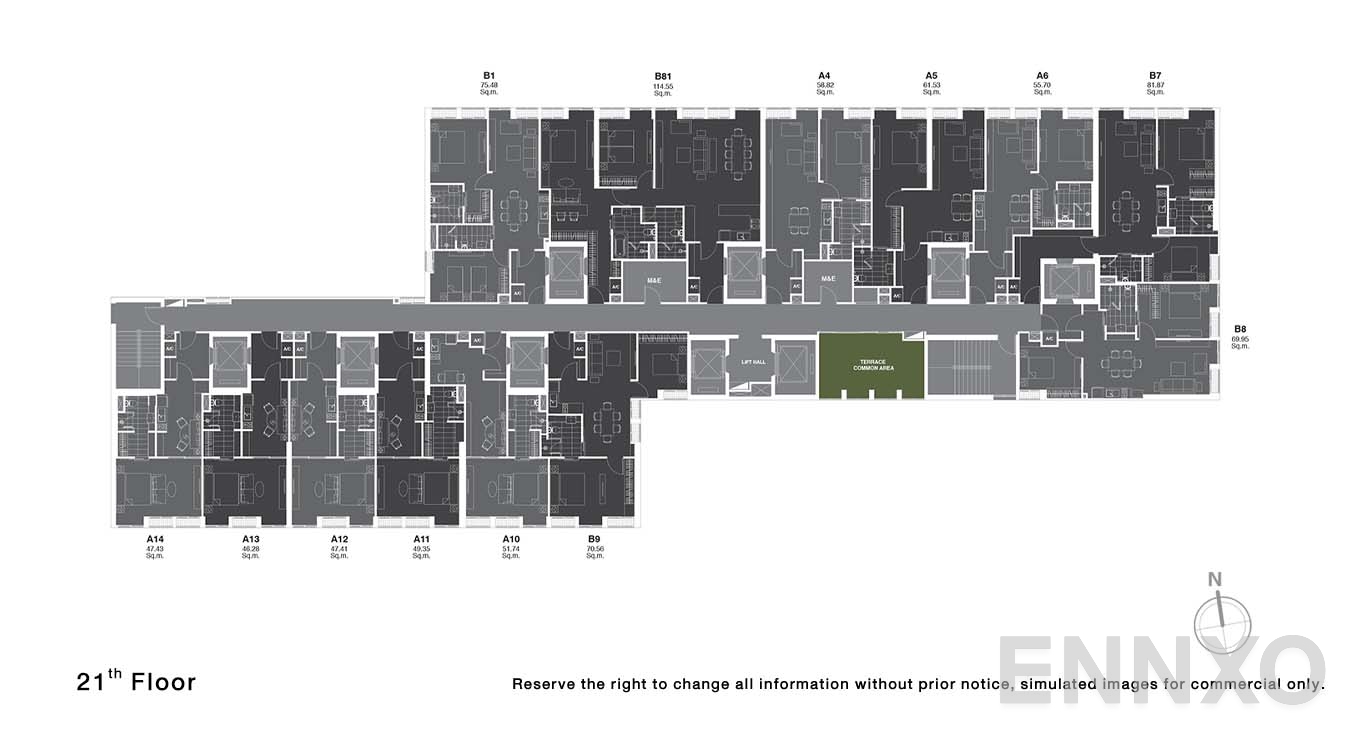 แปลนชั้น 21 ของโครงการ โนเบิล เพลินจิต