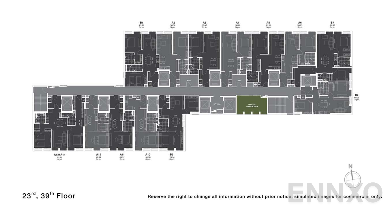 แปลนชั้น 23, 29 ของโครงการ โนเบิล เพลินจิต