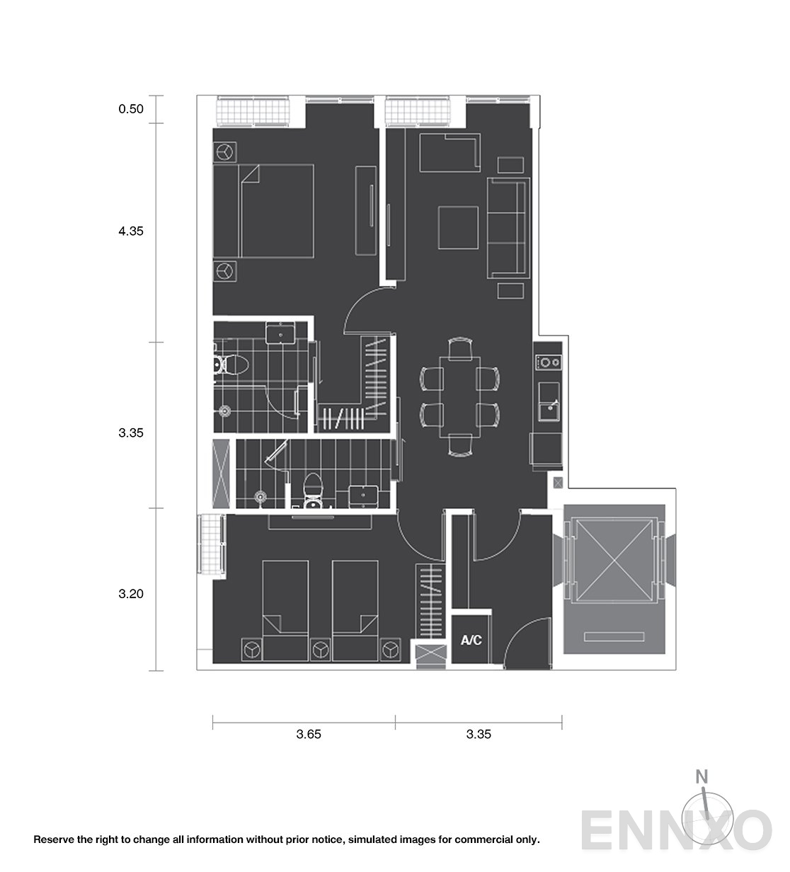 รูปแปลนห้อง B1 ของโครงการ โนเบิล เพลินจิต