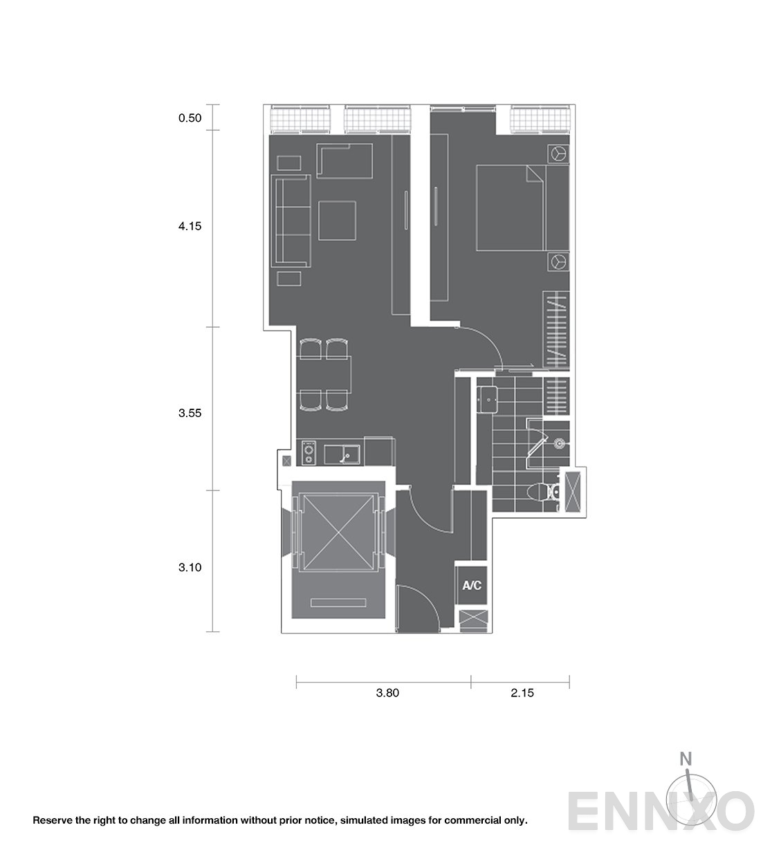 รูปแปลนห้อง A2 ของโครงการ โนเบิล เพลินจิต