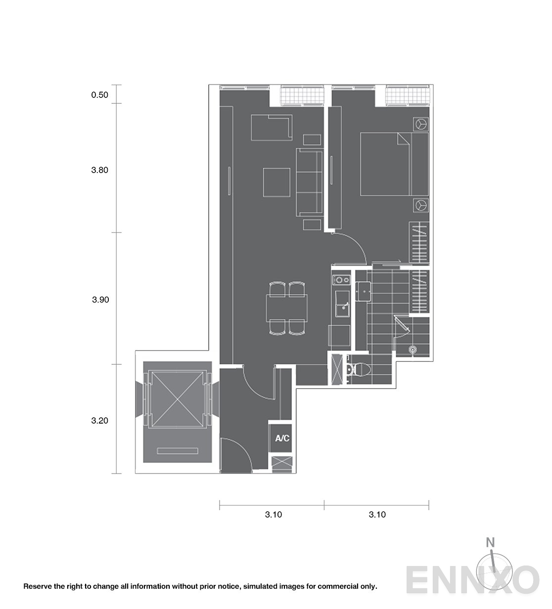 รูปแปลนห้อง A4 ของโครงการ โนเบิล เพลินจิต