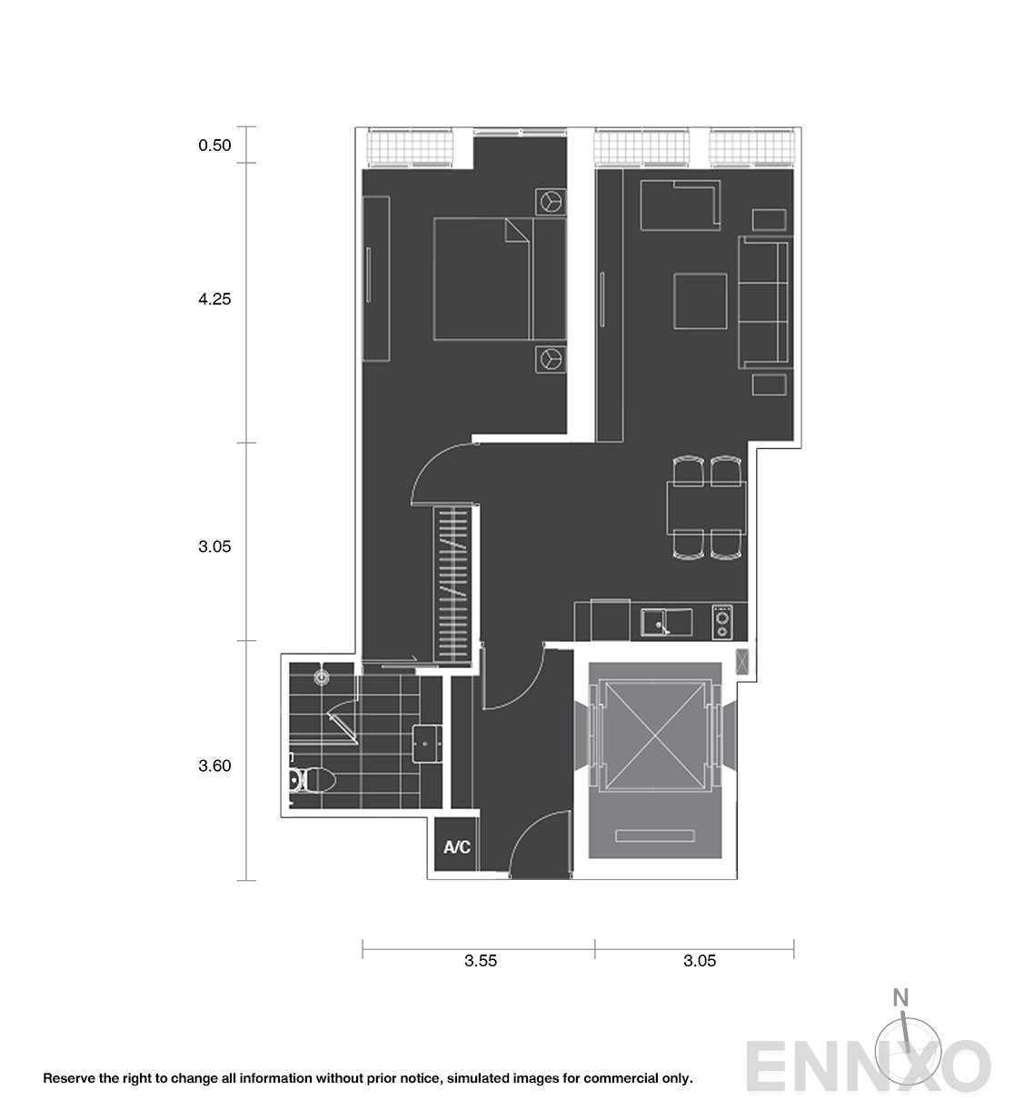 รูปแปลนห้อง A5 ของโครงการ โนเบิล เพลินจิต
