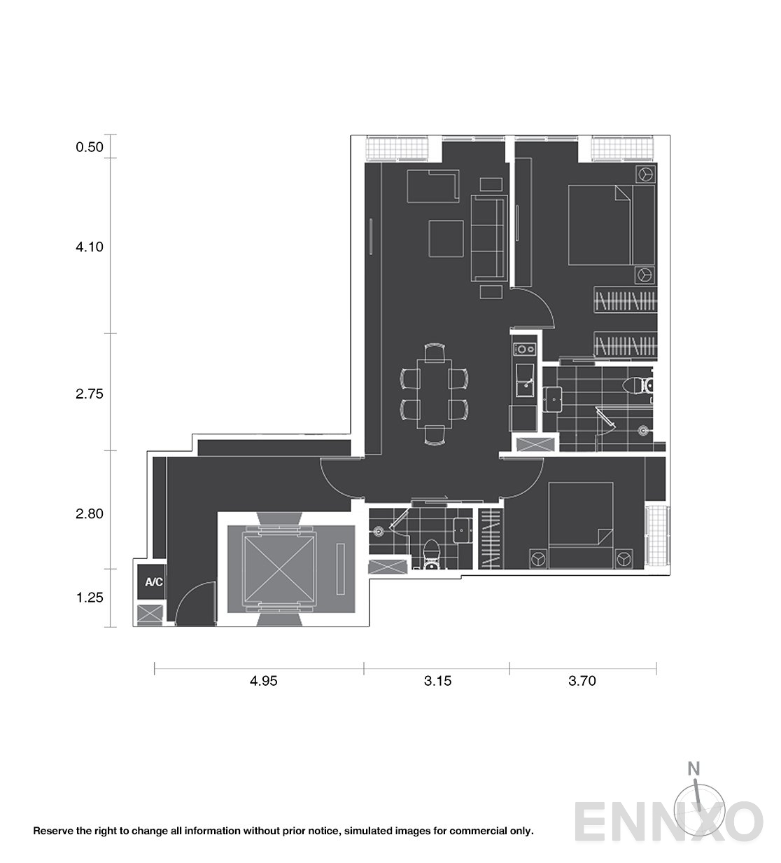รูปแปลนห้อง B7 ของโครงการ โนเบิล เพลินจิต