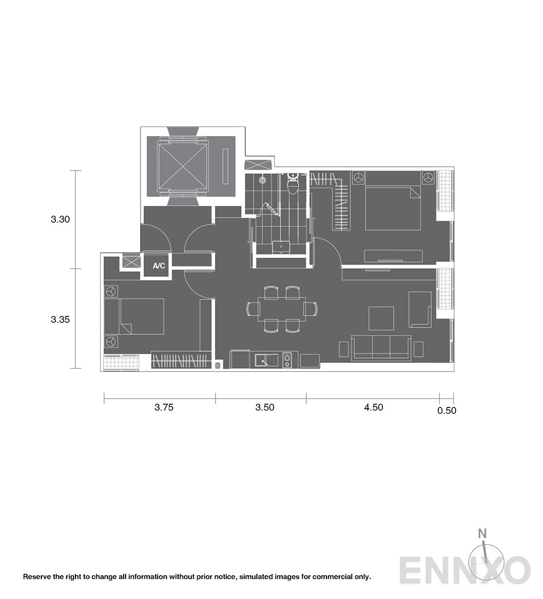 รูปแปลนห้อง B8 ของโครงการ โนเบิล เพลินจิต