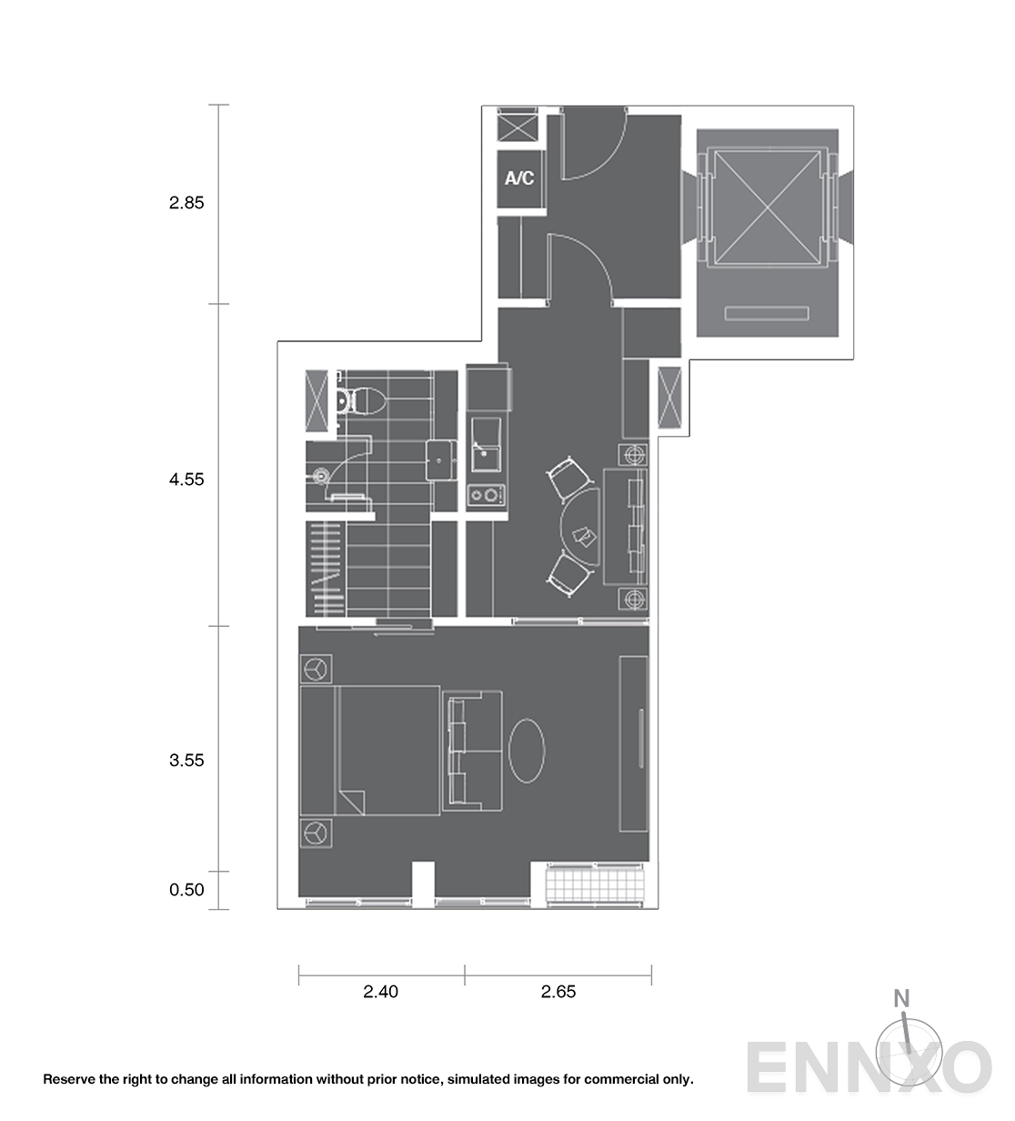 รูปแปลนห้อง A14 ของโครงการ โนเบิล เพลินจิต