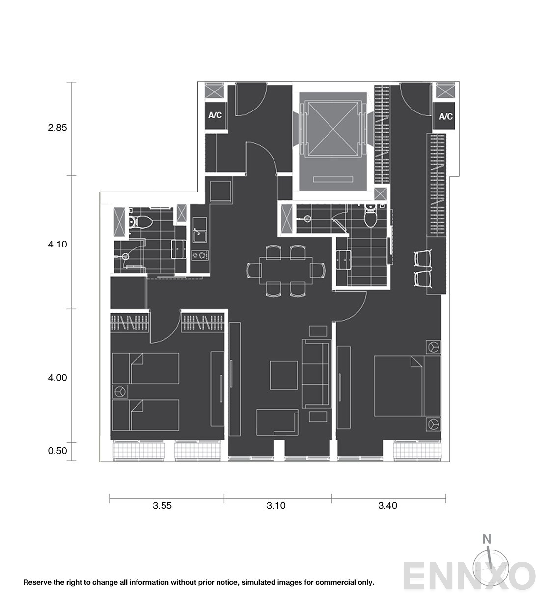 รูปแปลนห้อง A13+A14 ของโครงการ โนเบิล เพลินจิต
