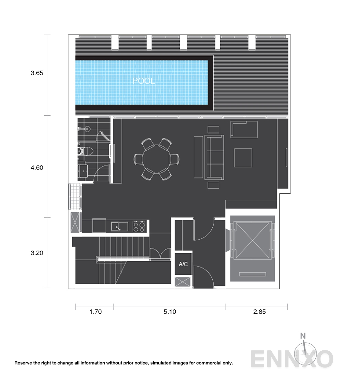 รูปแปลนห้อง D1 ของโครงการ โนเบิล เพลินจิต