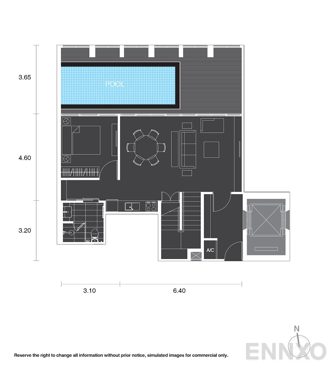 รูปแปลนห้อง D3 ของโครงการ โนเบิล เพลินจิต