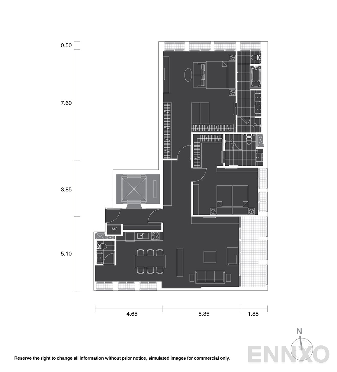 รูปแปลนห้อง P5 ของโครงการ โนเบิล เพลินจิต