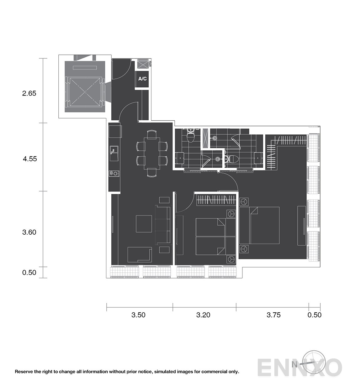 รูปแปลนห้อง B9 ของโครงการ โนเบิล เพลินจิต