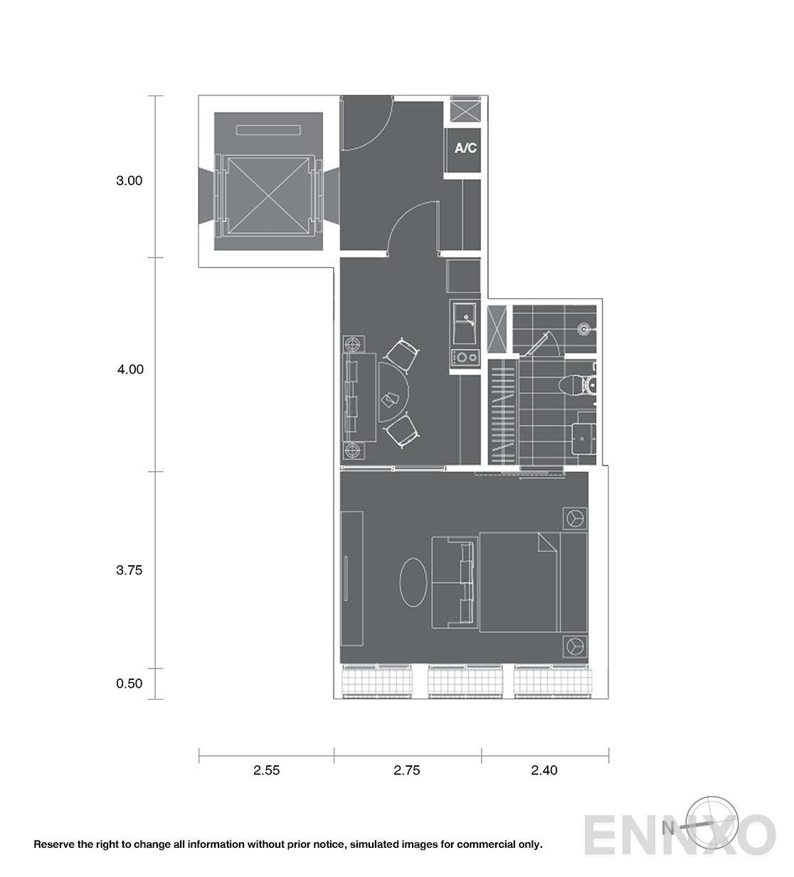 รูปแปลนห้อง A12 ของโครงการ โนเบิล เพลินจิต