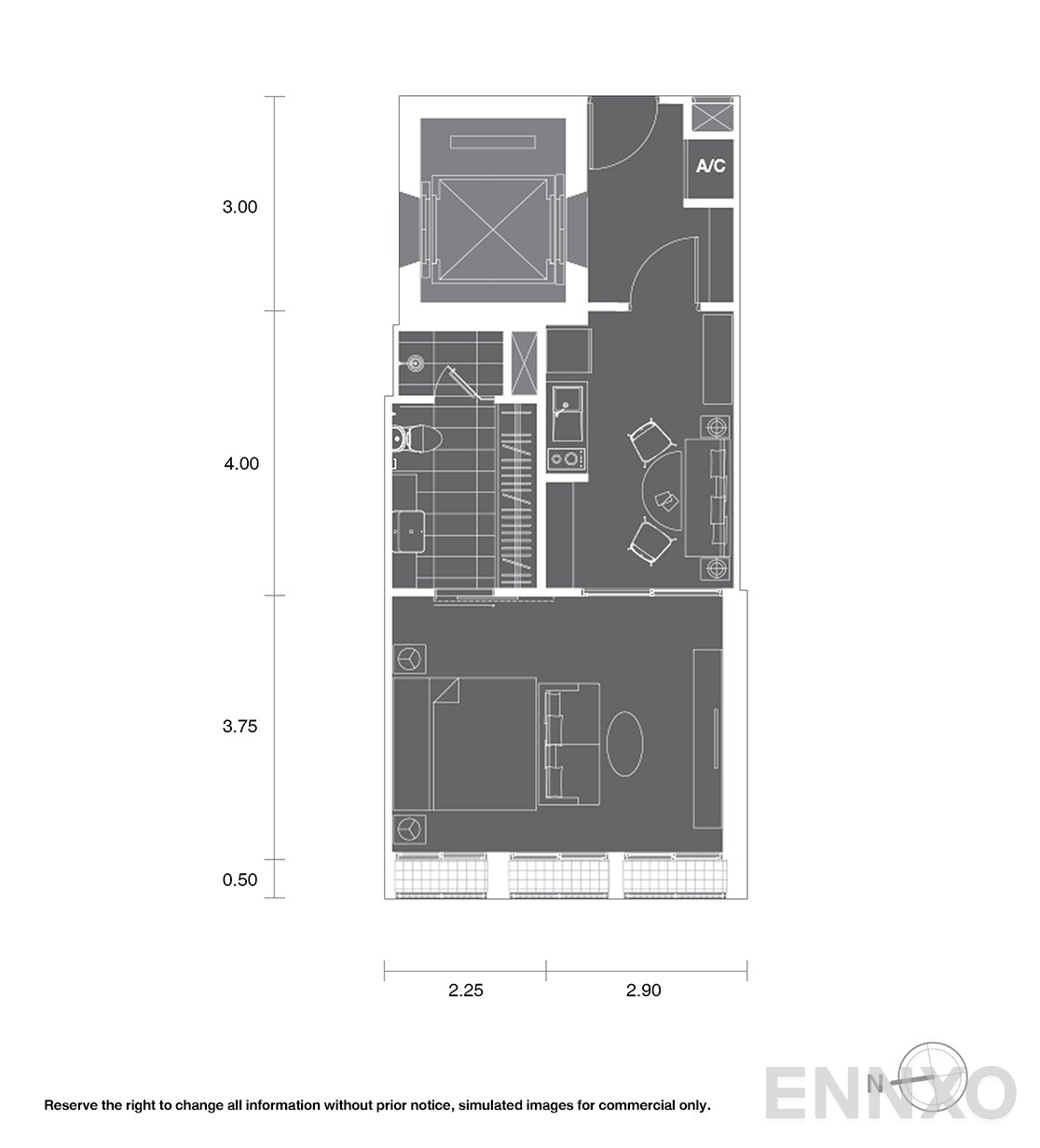 รูปแปลนห้อง A14 ของโครงการ โนเบิล เพลินจิต