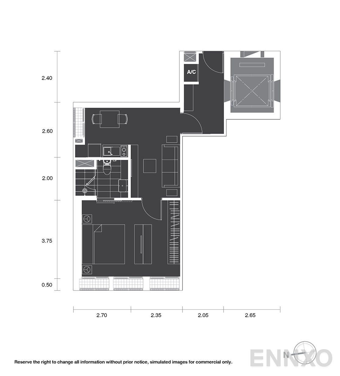 รูปแปลนห้อง A17 ของโครงการ โนเบิล เพลินจิต
