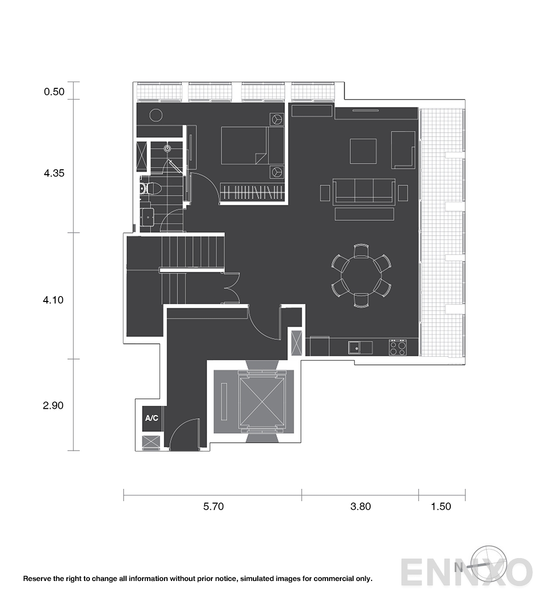 รูปแปลนห้อง D7 ของโครงการ โนเบิล เพลินจิต
