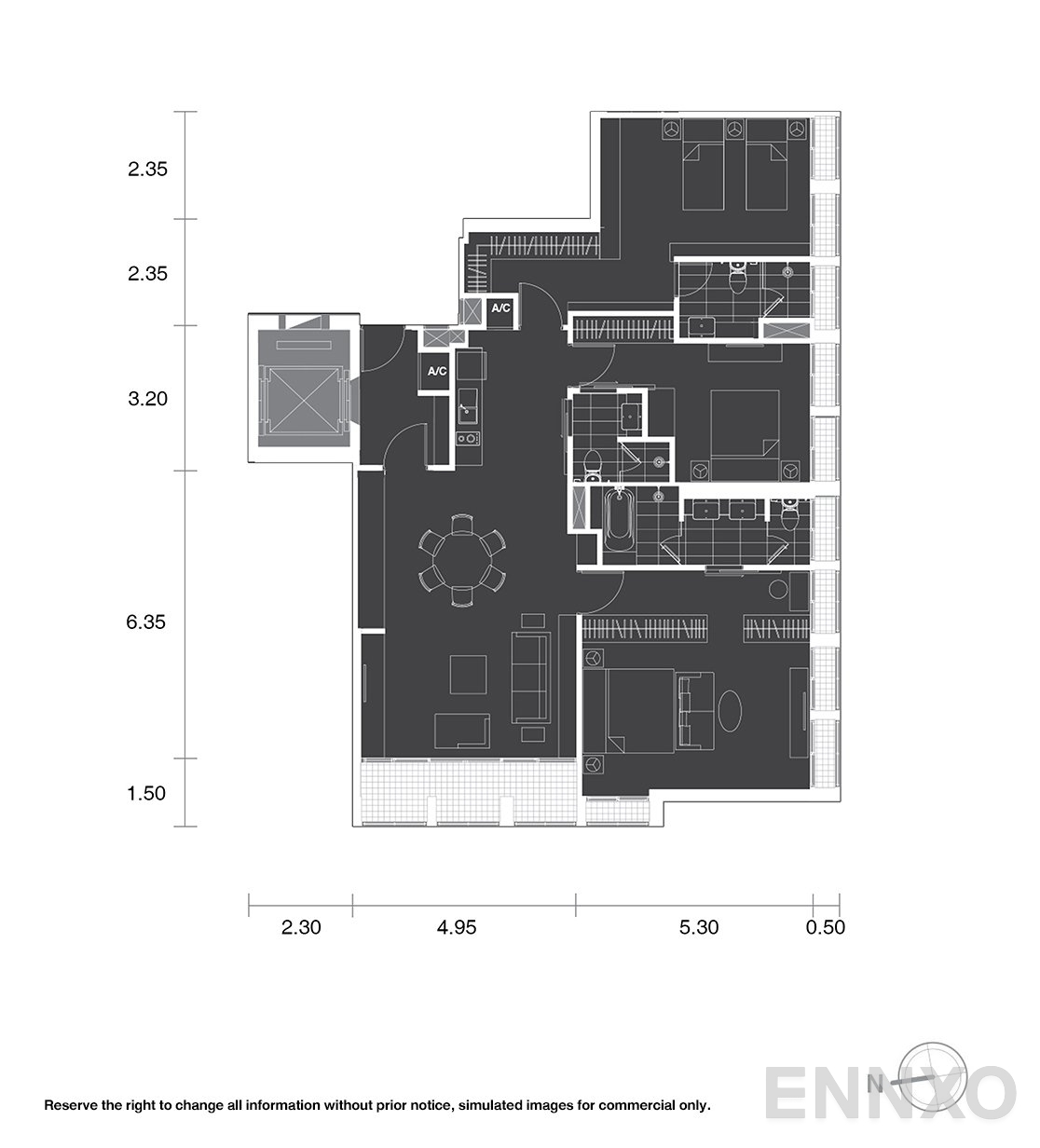 รูปแปลนห้อง P8 ของโครงการ โนเบิล เพลินจิต