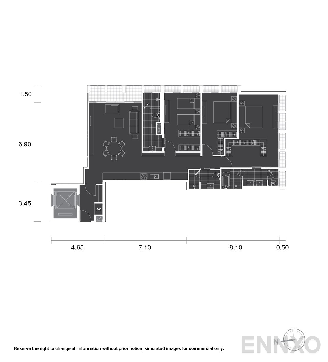 รูปแปลนห้อง P6 ของโครงการ โนเบิล เพลินจิต