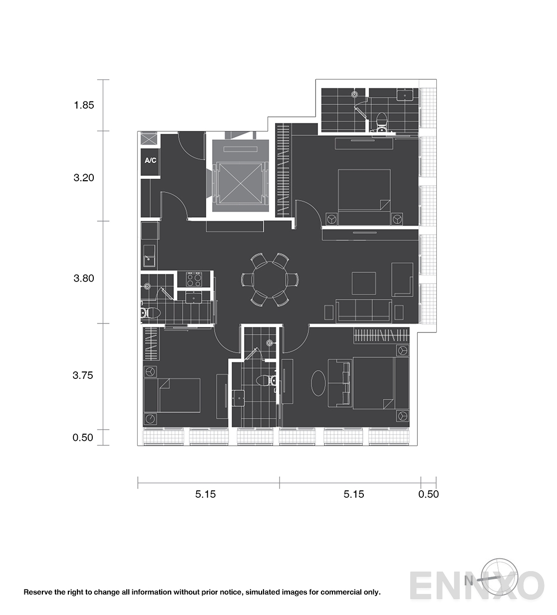 รูปแปลนห้อง C10 ของโครงการ โนเบิล เพลินจิต