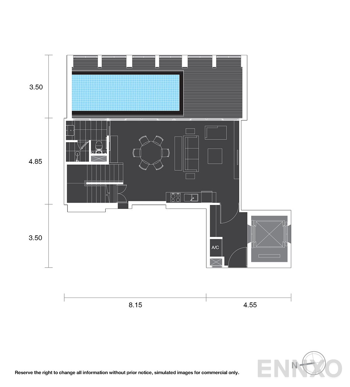 รูปแปลนห้อง D3 ของโครงการ โนเบิล เพลินจิต